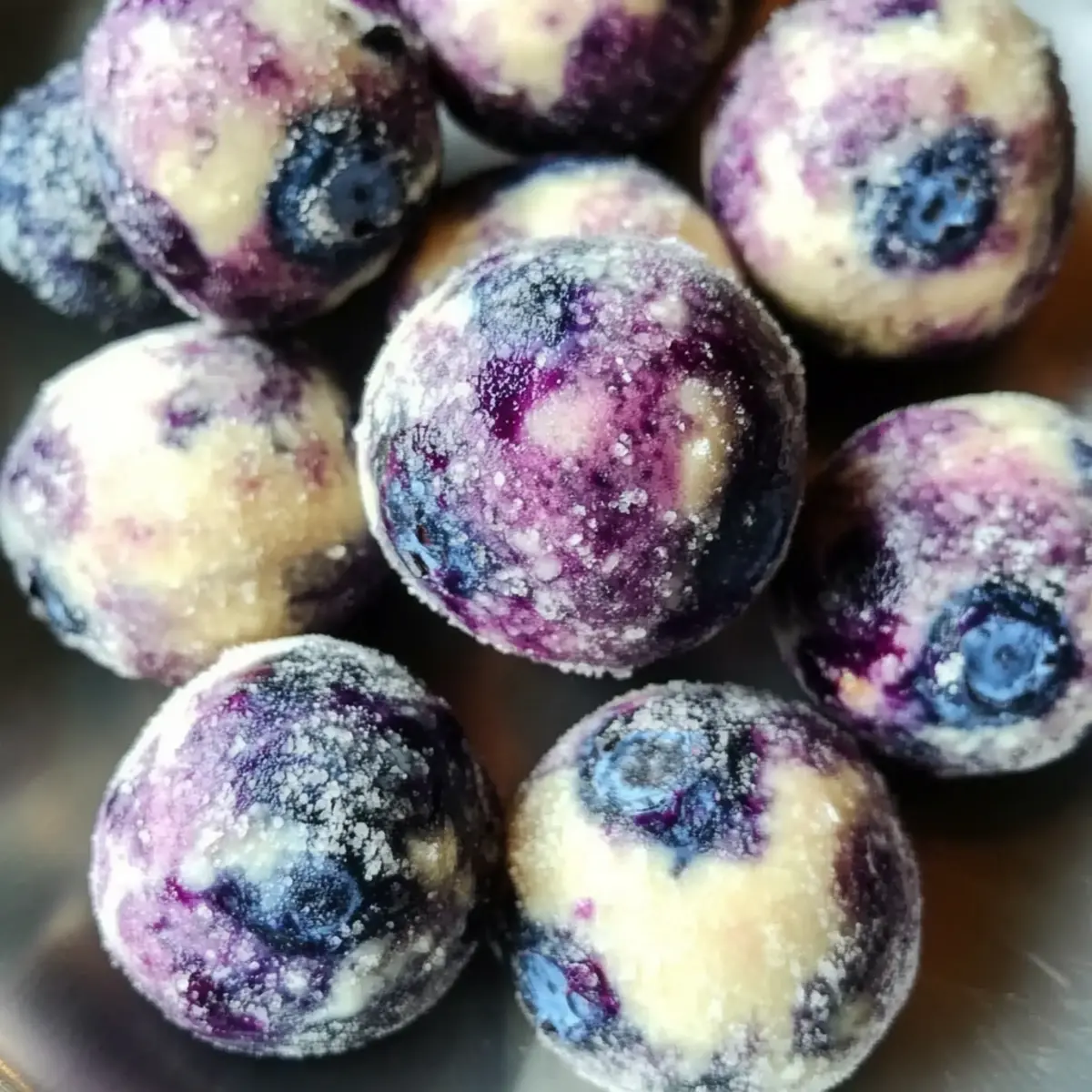 Blaubeer-Käsekuchen-Protein-Bällchen