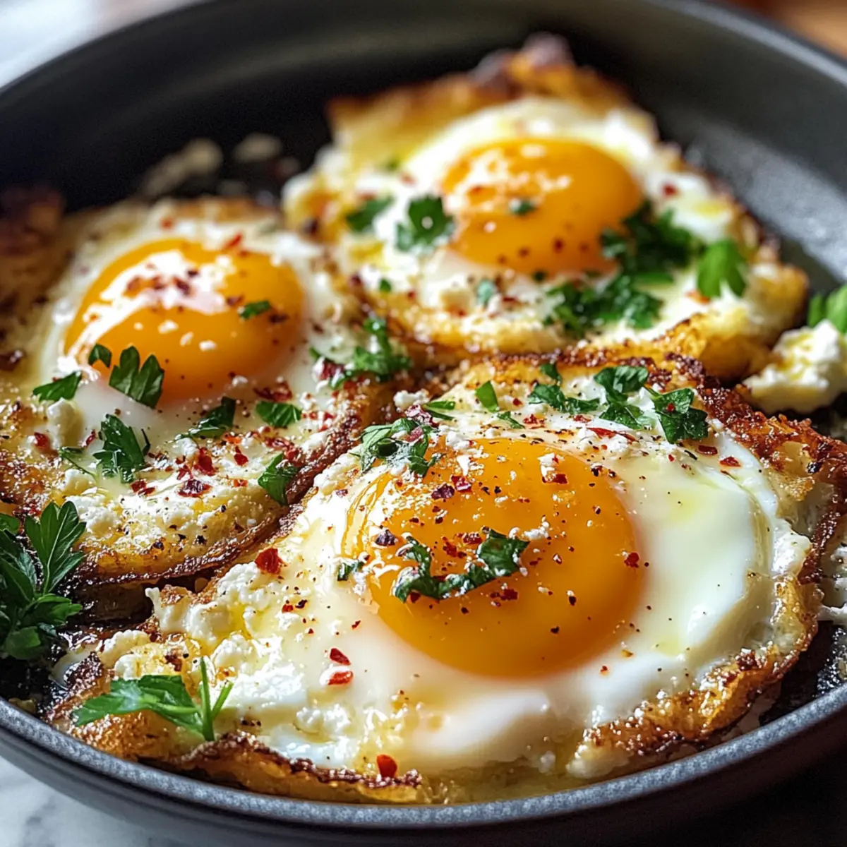 Knusprige Feta-Spiegelei