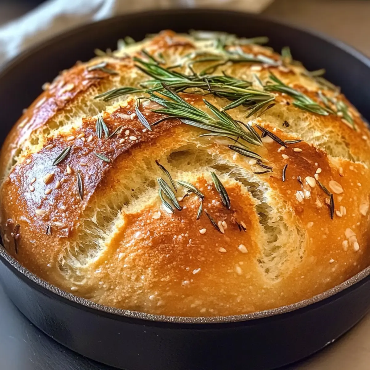Dutch Oven Garlic Rosemary Bread yt4mca