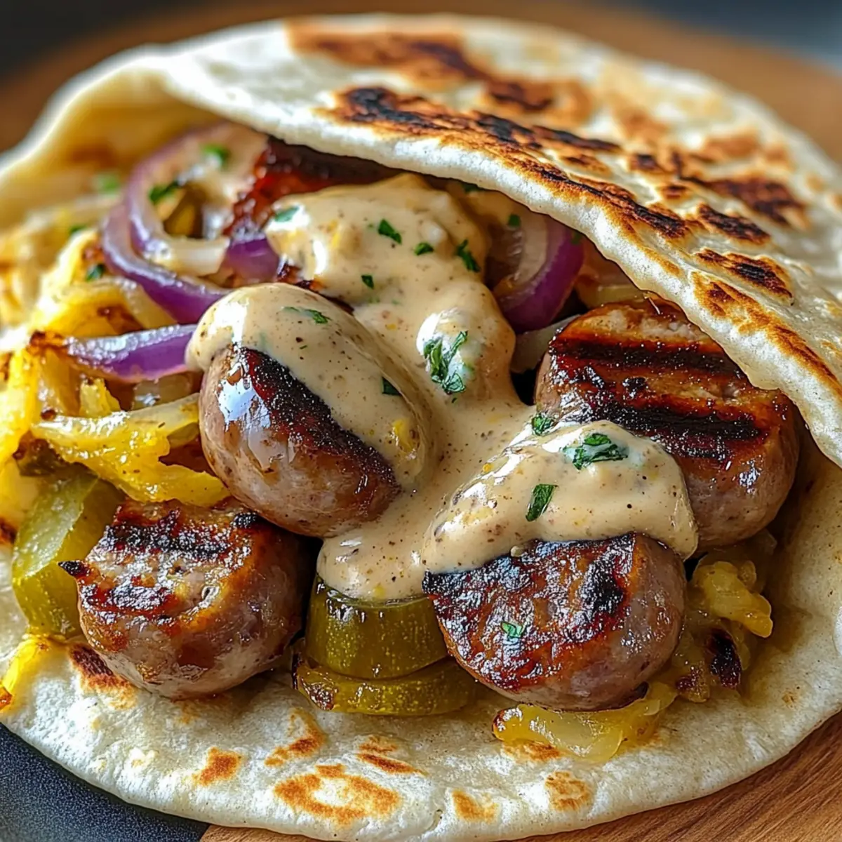 Festliche Bratwurst Wraps jbrnmd