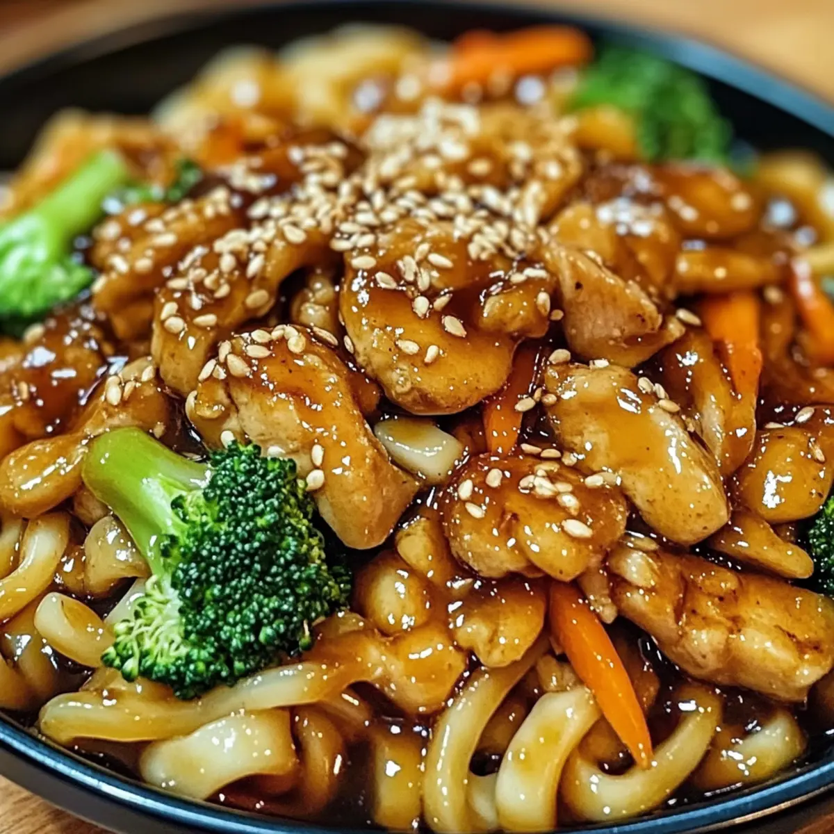 Hähnchen Teriyaki Udon Nudeln