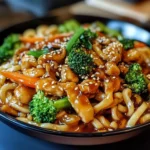Hähnchen Teriyaki Udon Nudeln selbst gemacht