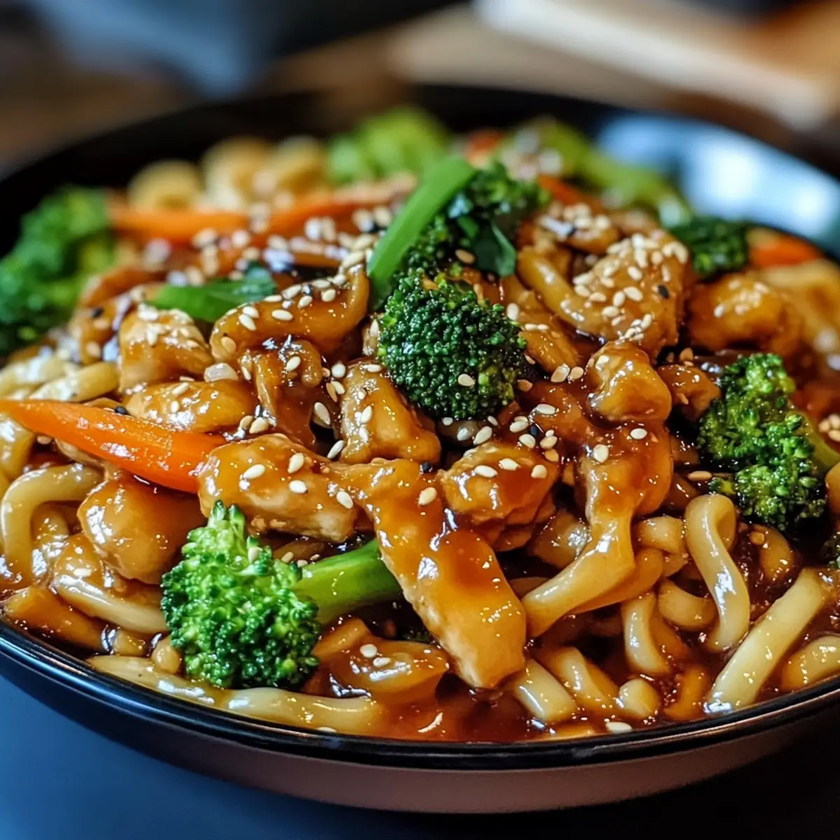 Hähnchen Teriyaki Udon Nudeln