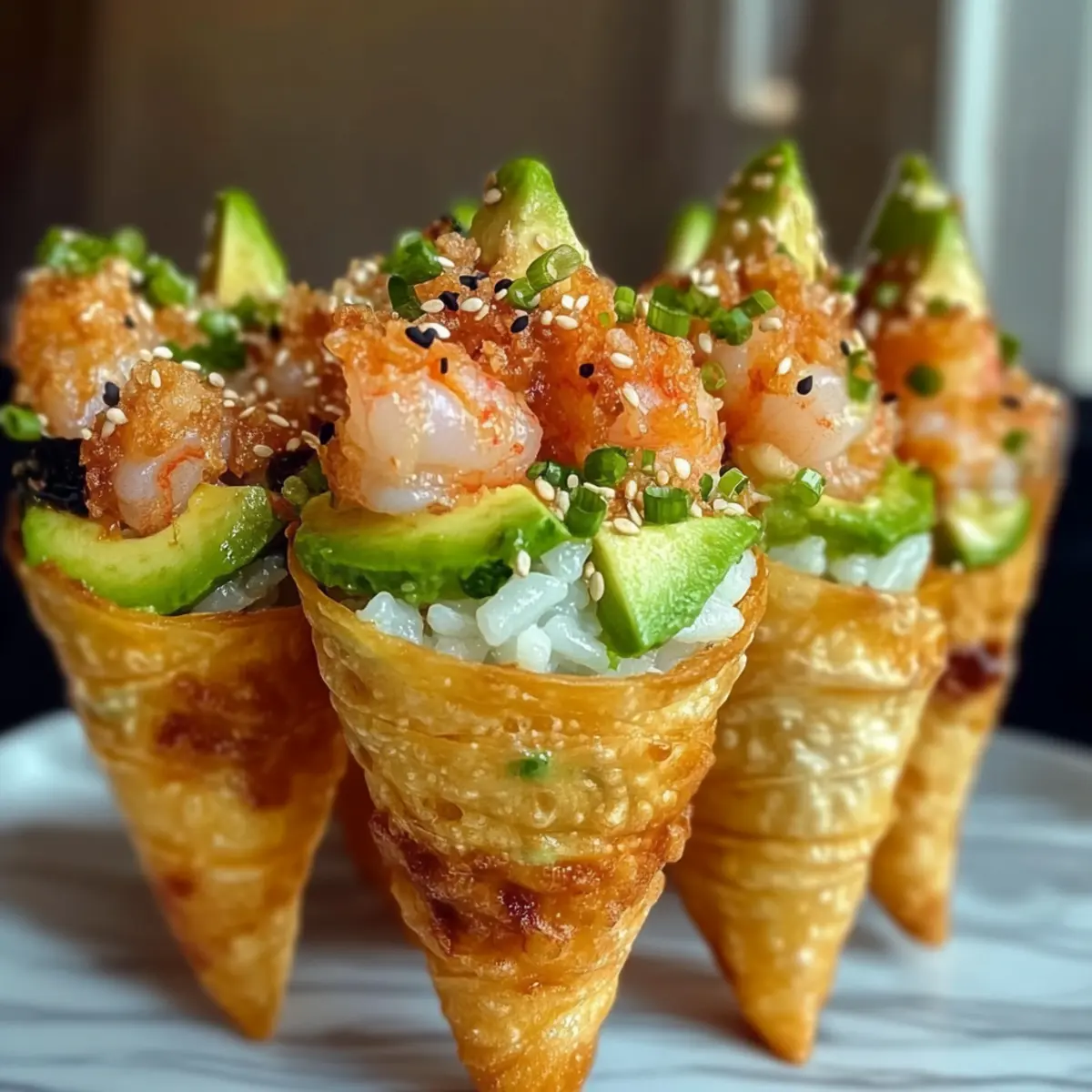Sushi Wonton Cones h0muc5