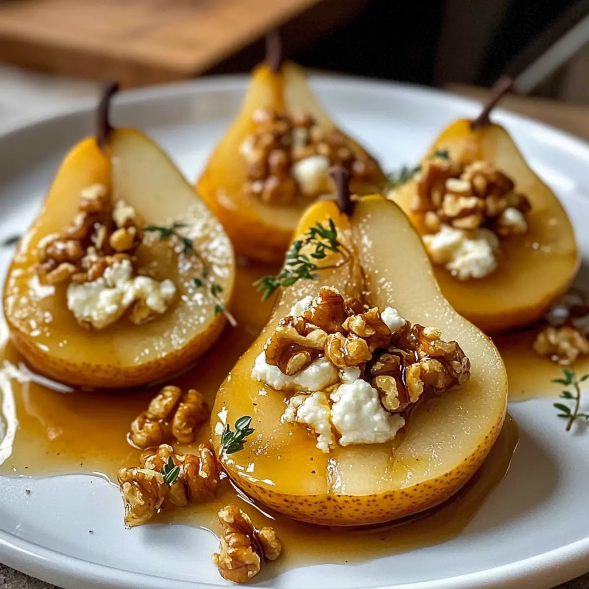 Warme Birnen mit Ziegenkäse