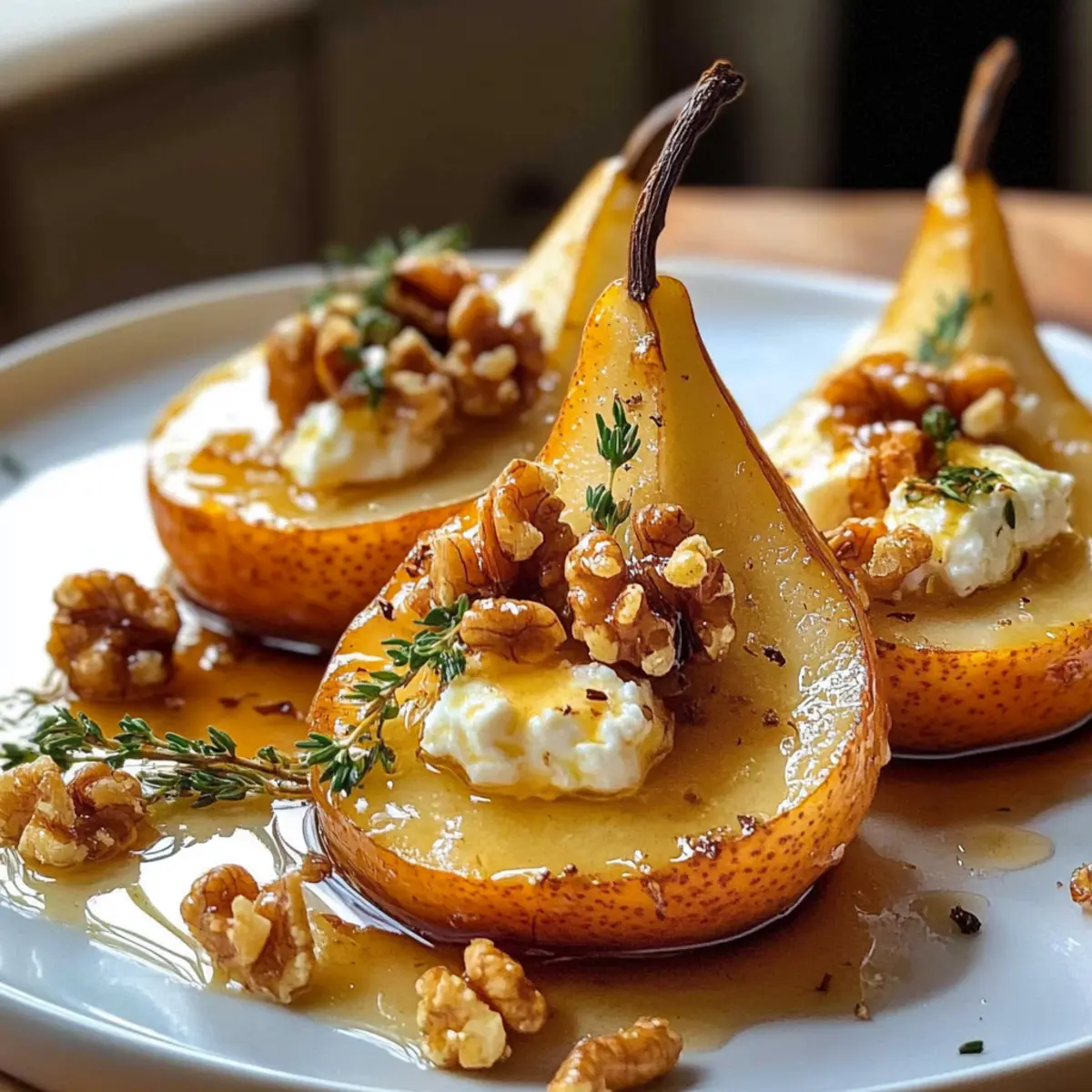 Warme Birnen mit Ziegenkäse