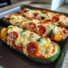 30-Minuten Low Carb Käse Zucchini Pizza
