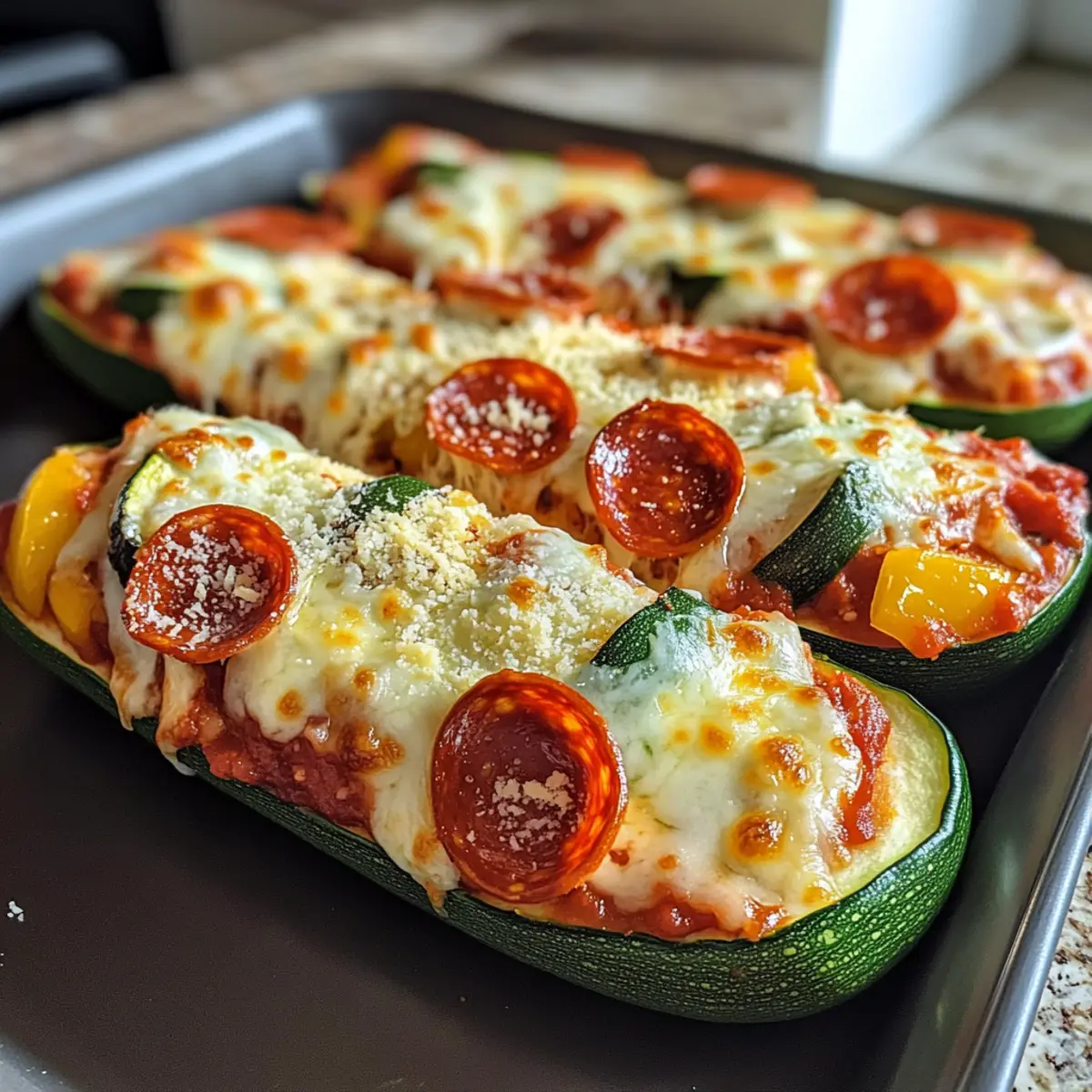 30-Minuten Low Carb Käse Zucchini Pizza