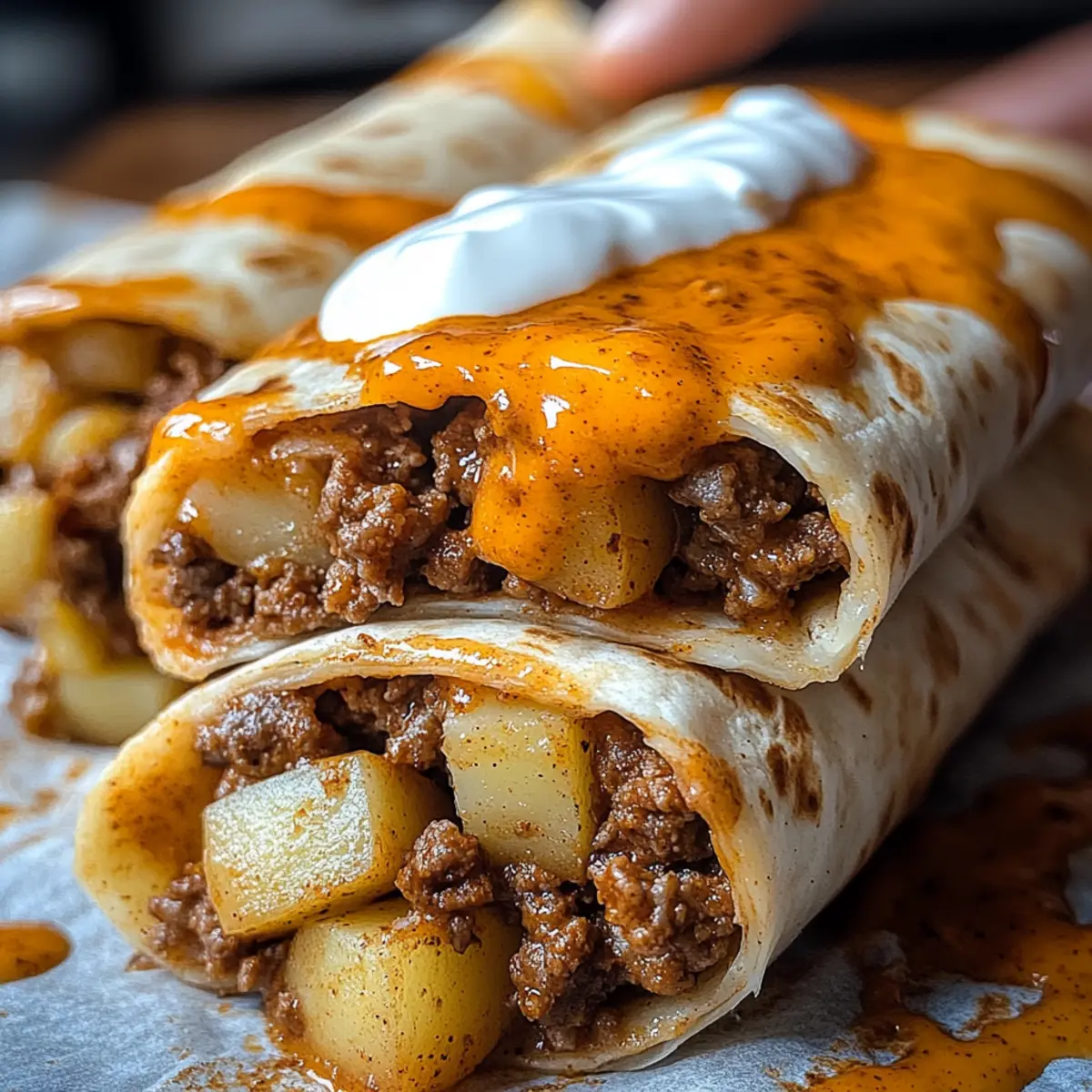 Rindfleisch- und Kartoffelburrito