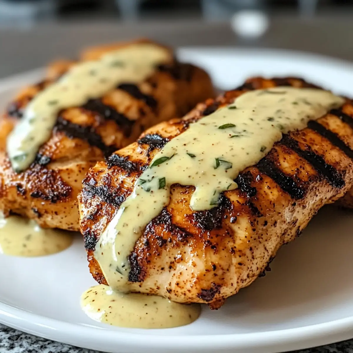 Cajun gegrilltes Hähnchen mit Alabama weißer Soße