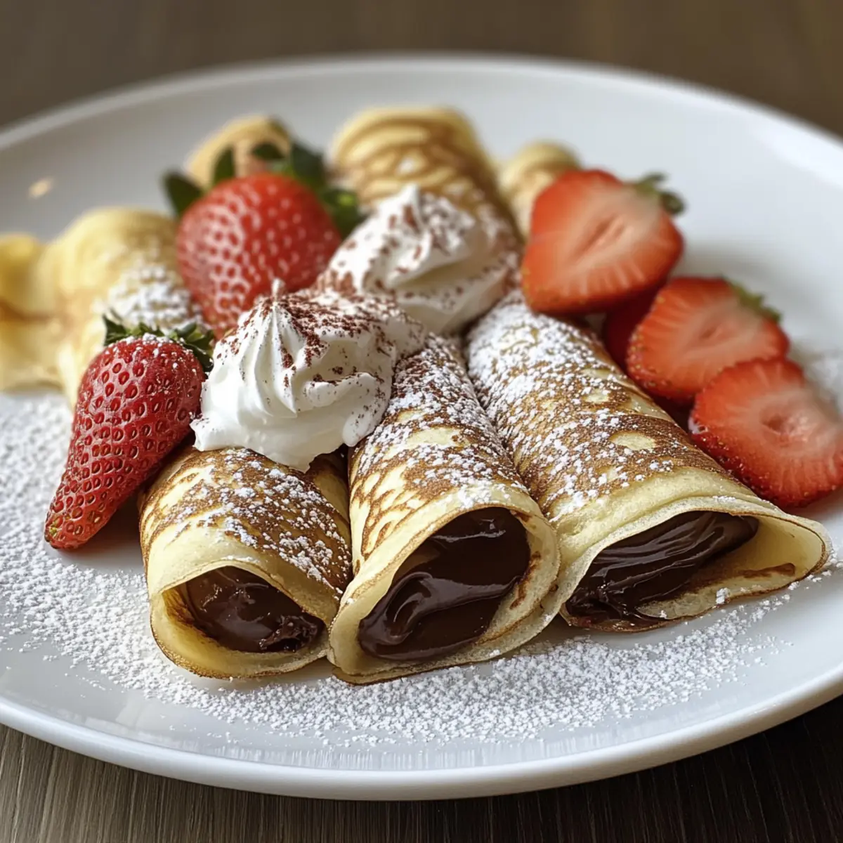 Chocolate Filled Rolled Crepes Recipe fqabt7