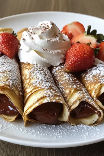 Schokoladengefüllte Rollcrepes Rezept