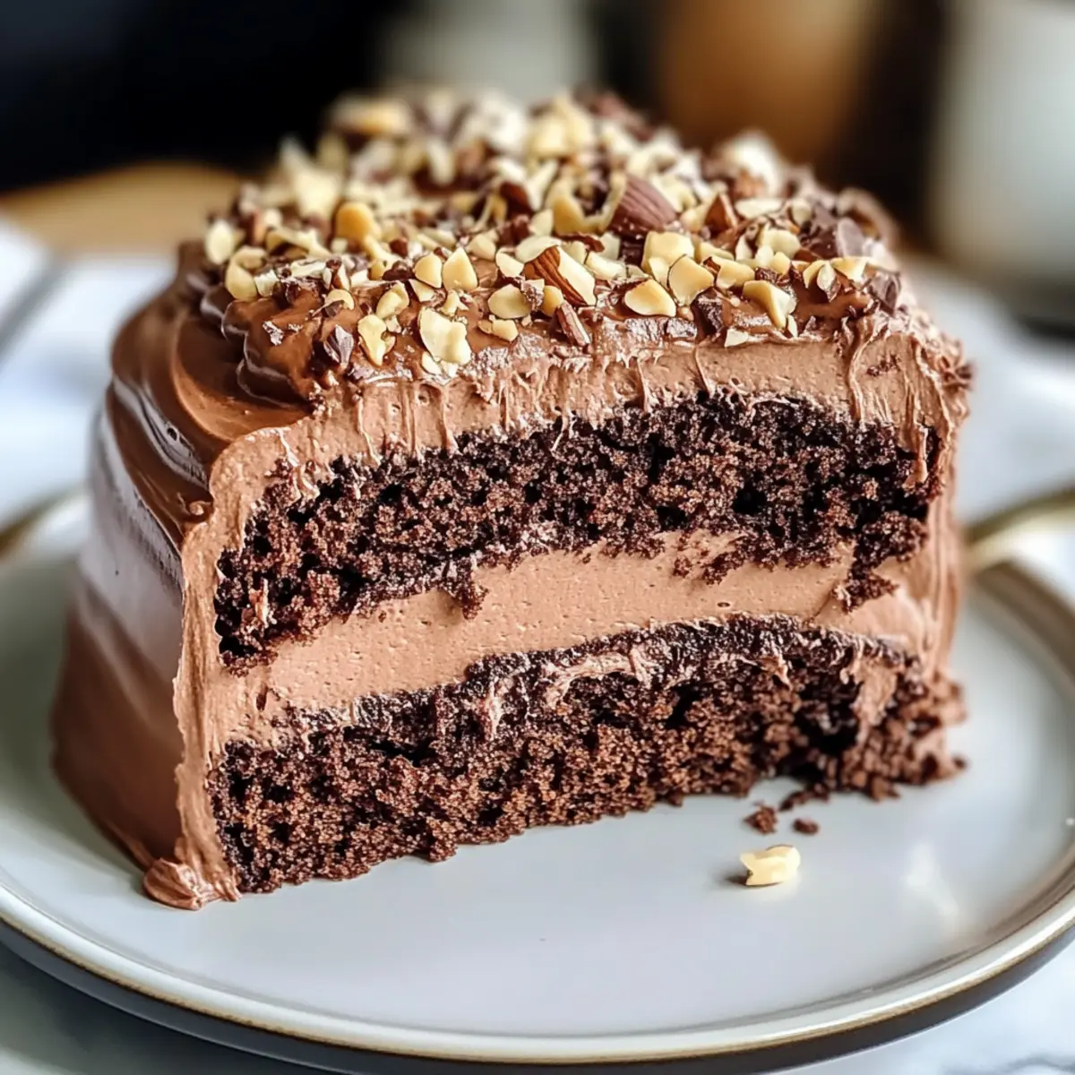 Chocolate Hazelnut Cake with Nutella Frosting khfrip