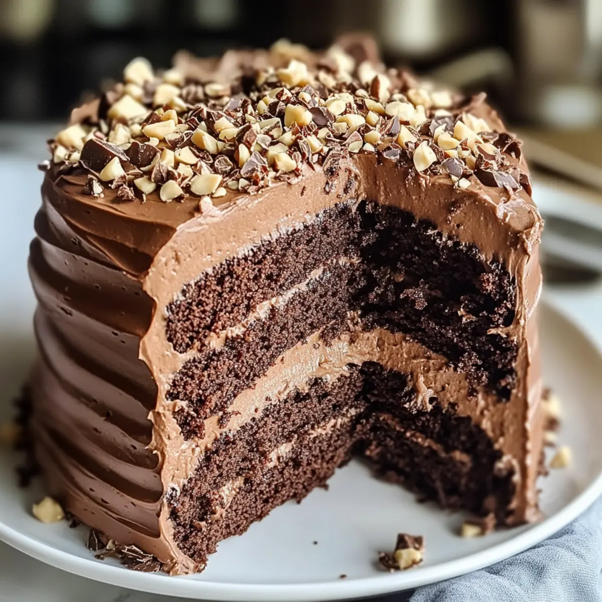 Chocolate Hazelnut Cake with Nutella Frosting mh65nz