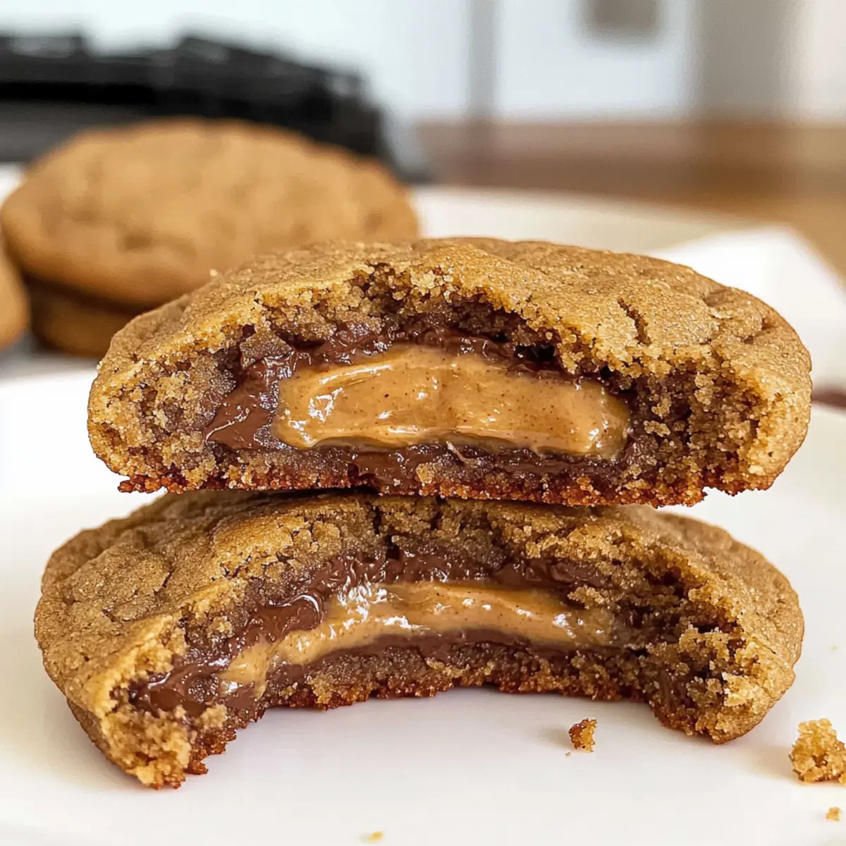 Schokoladen-Erdnussbutter gefüllte Kekse