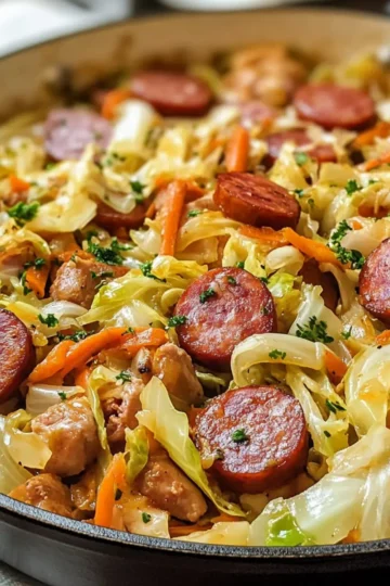 Einfache Kohl- und Kielbasa-Pfanne – Ein gemütlicher Klassiker aus einer Pfanne