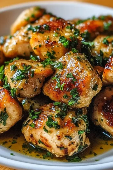 Einfache Knoblauchbutter-Hühnchenbissen Rezept