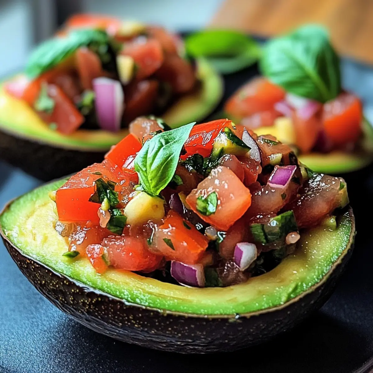 GefA¼llte Avocado mit Tomaten ccg1cp