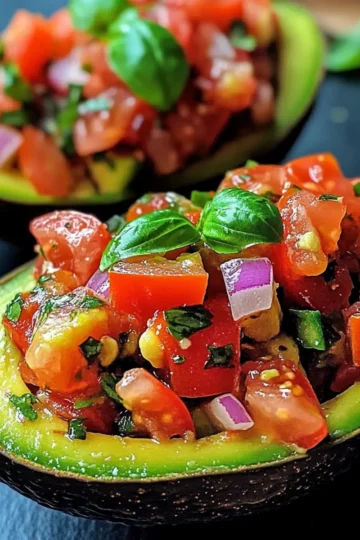 Gefüllte Avocado mit Tomaten