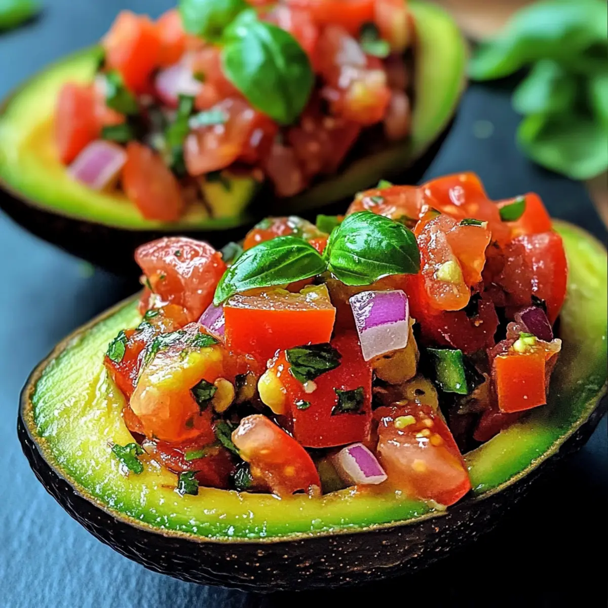 Gefüllte Avocado mit Tomaten
