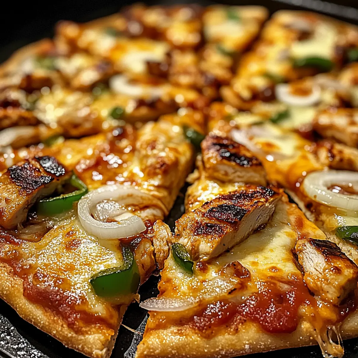 GrillhA¤hnchen Pizza mit BBQ Sauce Knusprig wA¼rzig j2qbfg