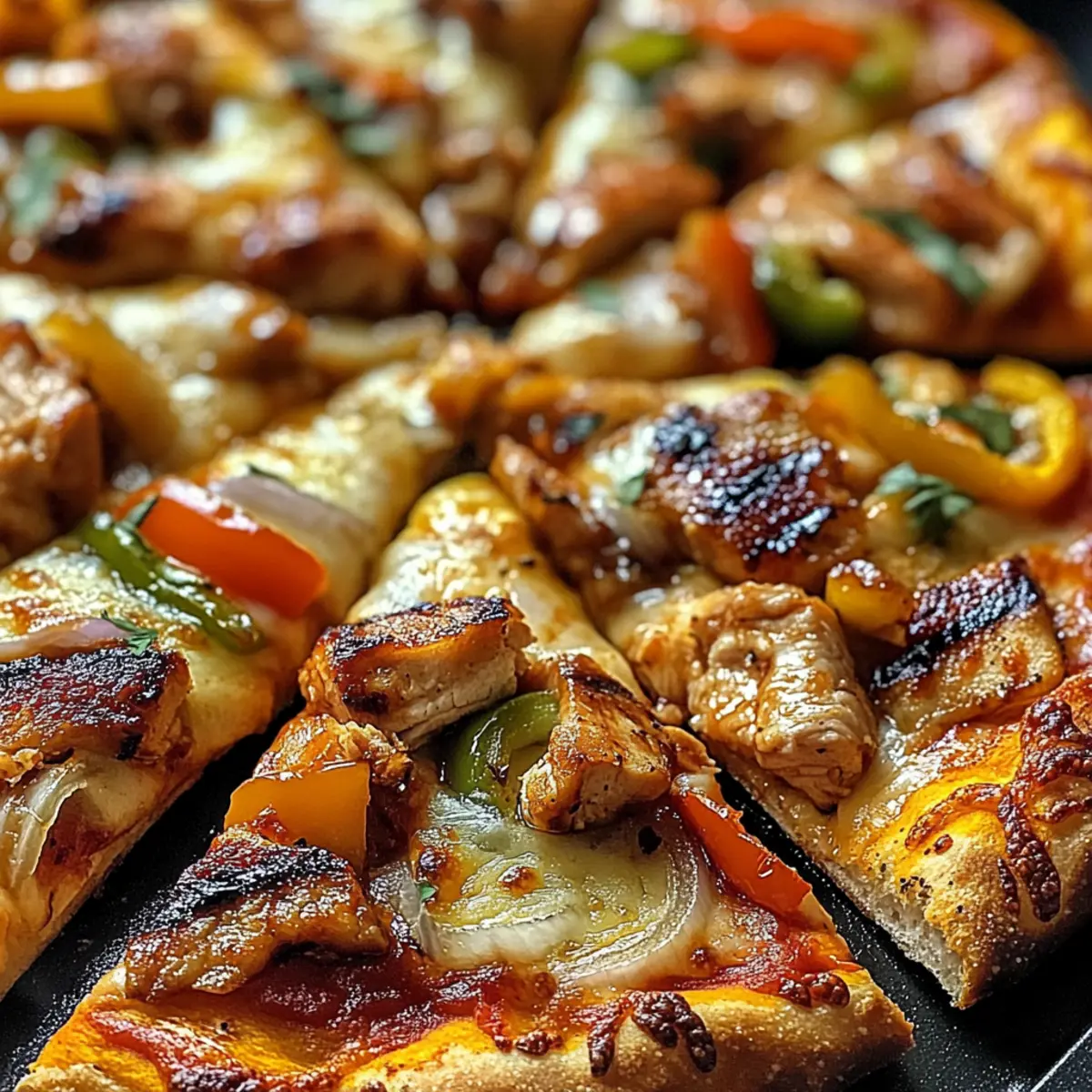 GrillhA¤hnchen Pizza mit BBQ Sauce Knusprig wA¼rzig kehhud