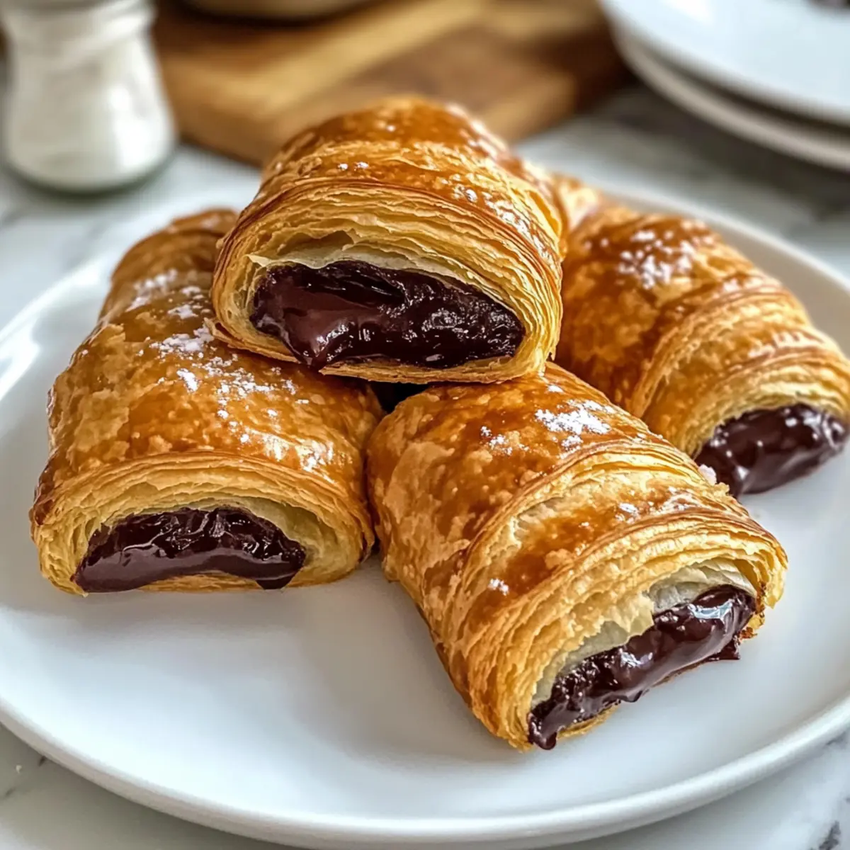 Hausgemachte Schokoladen-Croissants