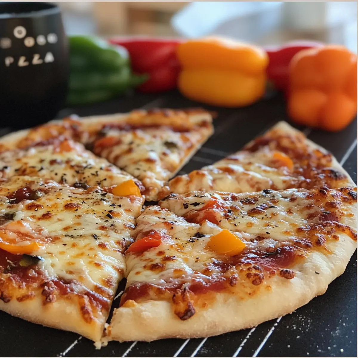 Hot American BBQ Pizza mit KA¤serand vom Pizzastein htw1fk