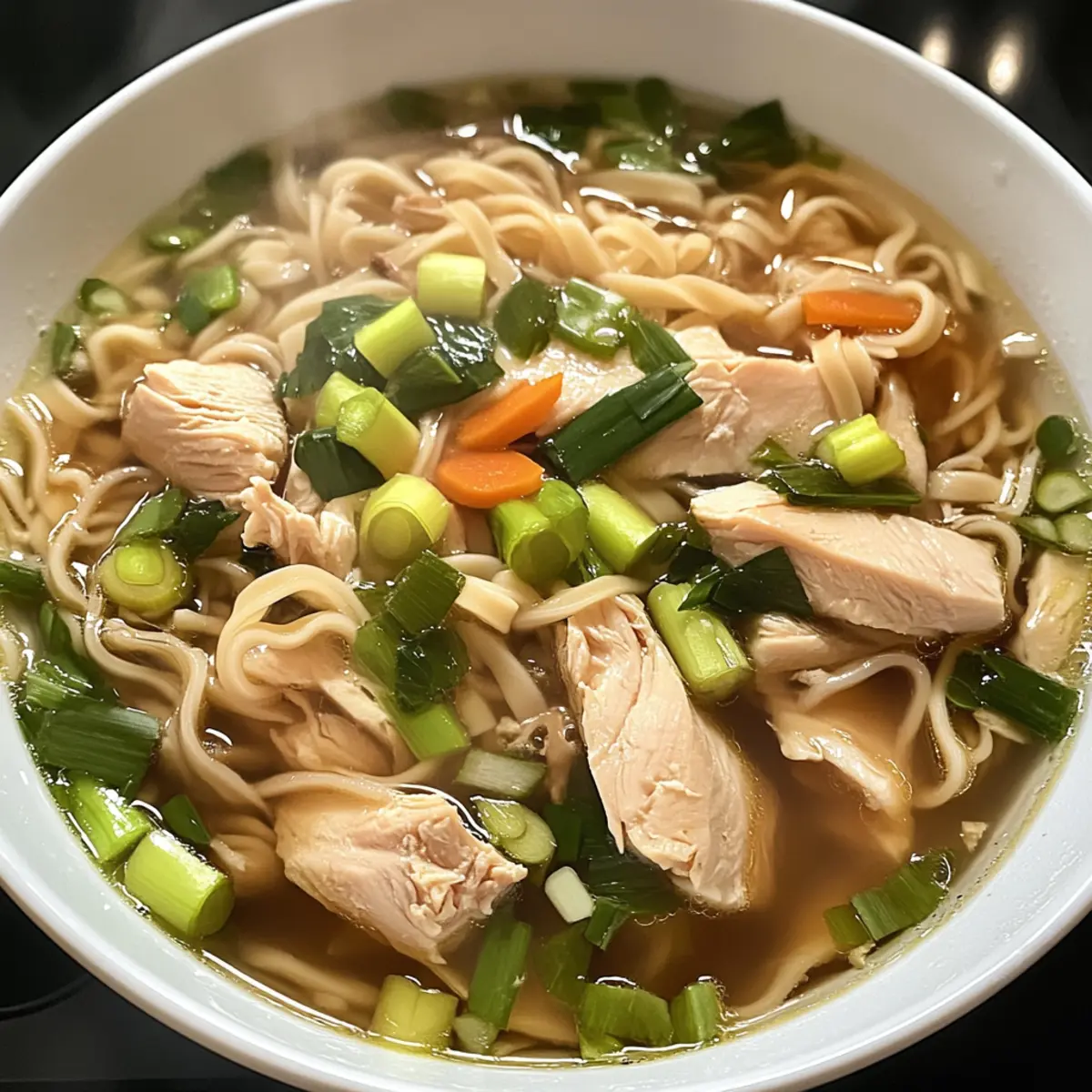 Lauch Hähnchen Nudelsuppe