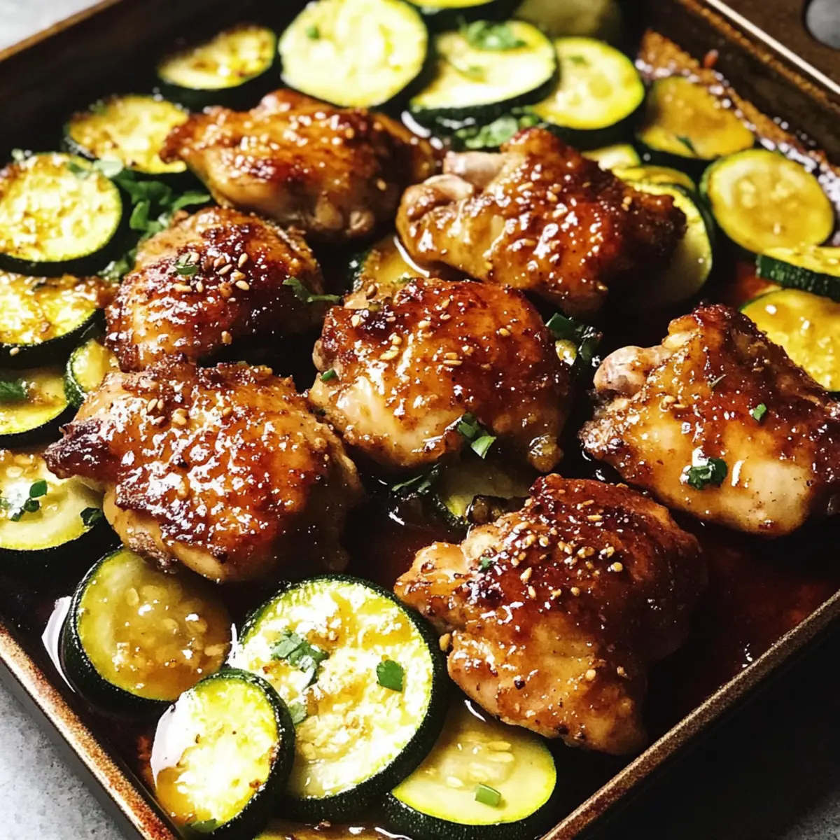 Sheet Pan Hot Honey Garlic Chicken and Zucchini hccve0