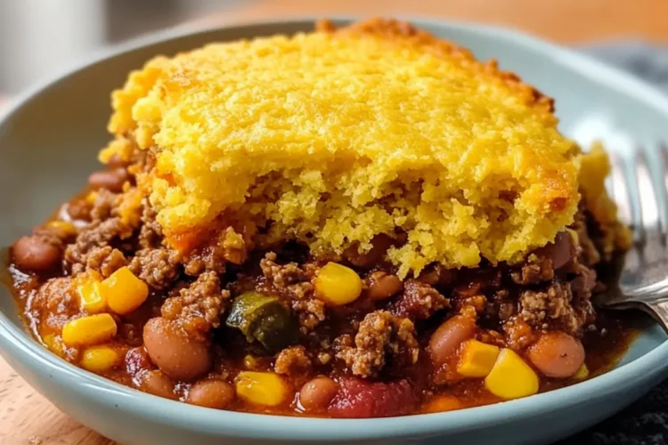 Langsame Koch-Tamale-Pie mit Maisbrotbelag Rezept