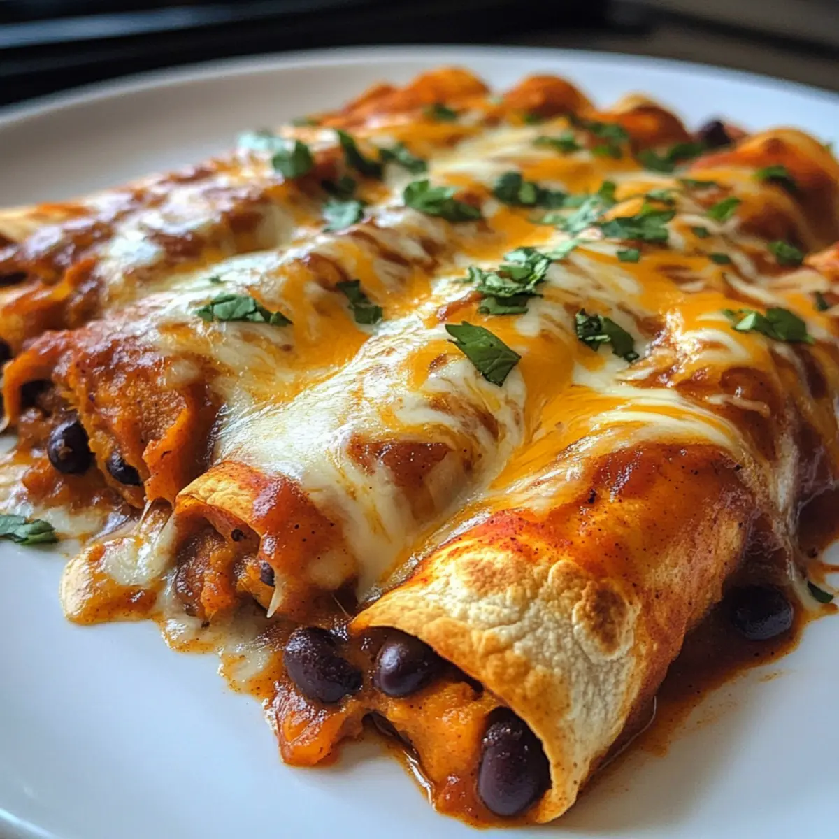 Süßkartoffel- und schwarze Bohnen-Enchiladas