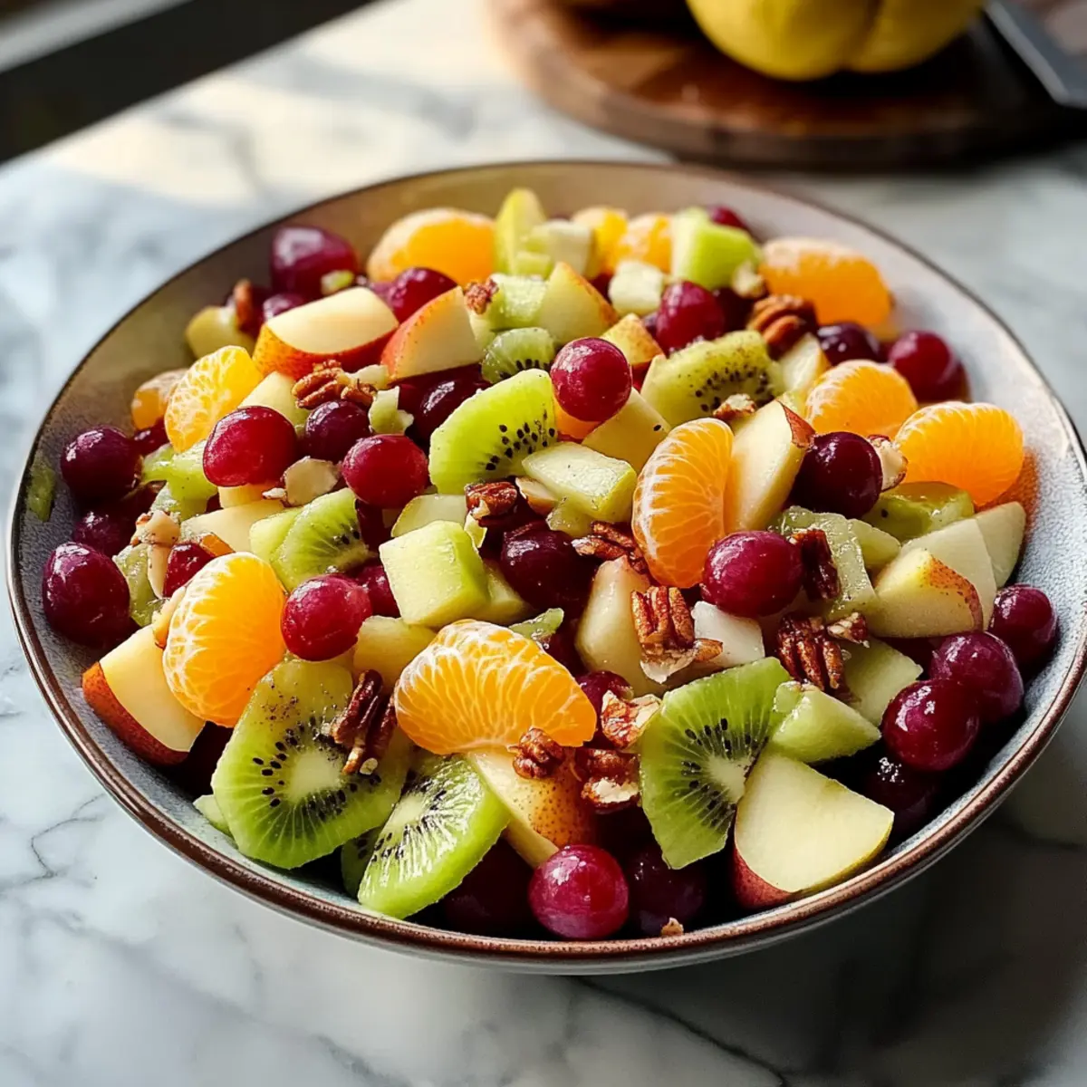 Thanksgiving Obstsalat Rezept Zutaten: - Äpfel - Birnen - Trauben - Mandarinen - Walnüsse - Honig - Zimt - Zitronensaft Anleitung: 1. Obst waschen und in Stücke schneiden. 2. Walnüsse grob hacken. 3. In einer Schüssel Obst, Walnüsse, Honig, Zimt und Zitronensaft vermengen. 4. Gut umrühren und servieren.