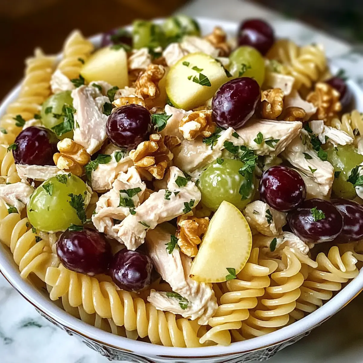 Zesty Waldorf Chicken Pasta Salad for Summer Feasts w58hnj