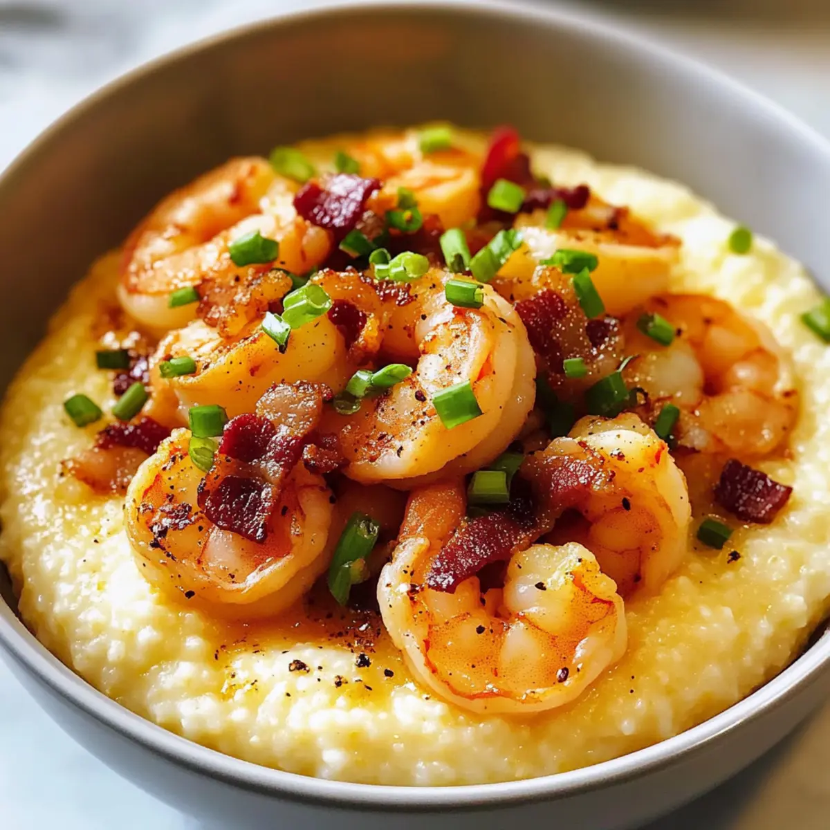 Einfache Garnelen mit Grits op4bfb