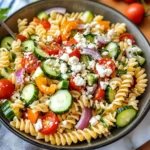 Mediterraner Nudelsalat für heiße Sommertage
