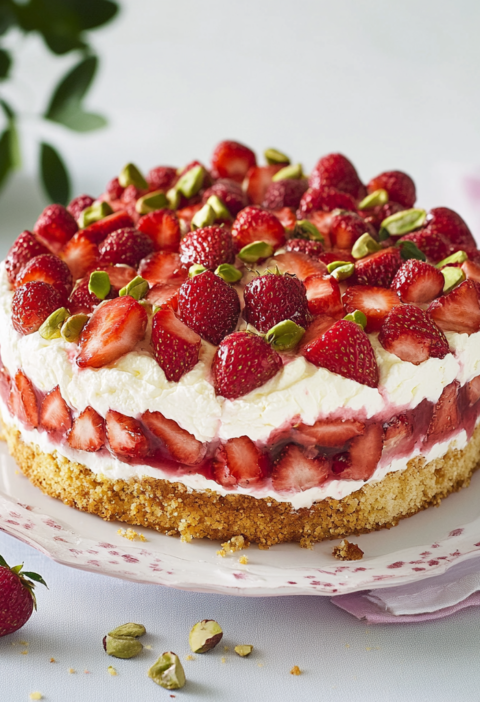 Leckere Erdbeersahnetorte mit Biskuitboden