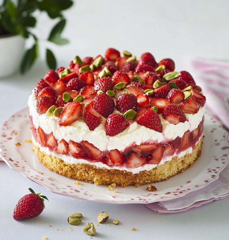 Leckere Erdbeersahnetorte mit Biskuitboden 1 Leckere Erdbeersahnetorte mit Biskuitboden